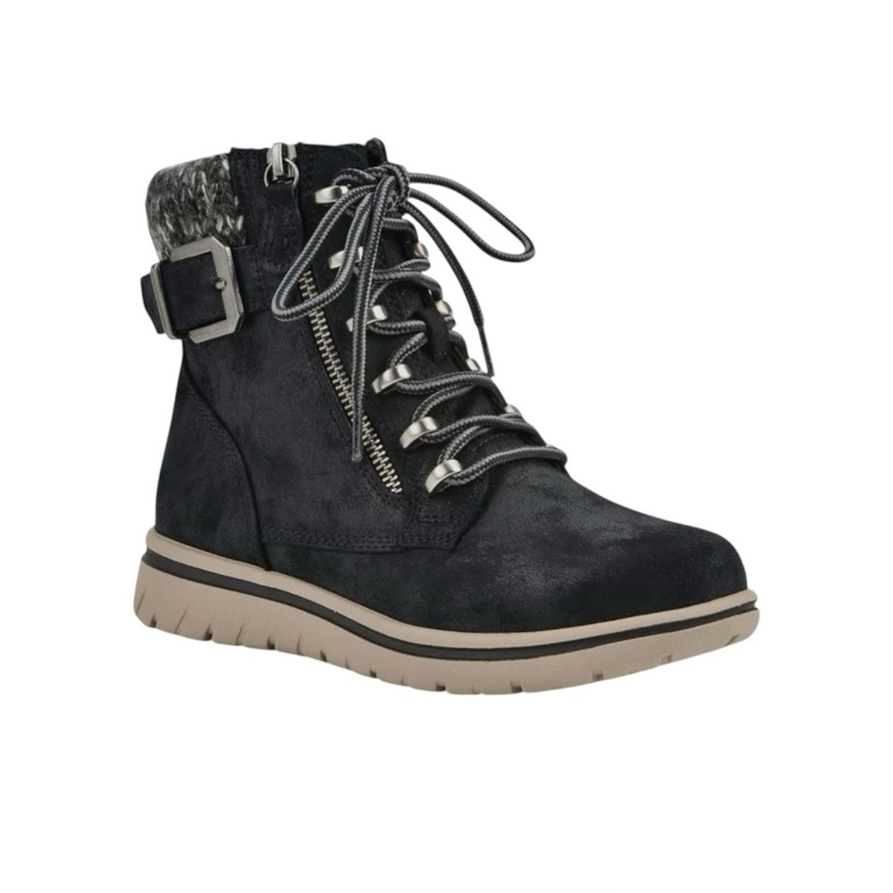 Cliffs by White Mountain Women's Black Hearten Lace-up Boot Shoes